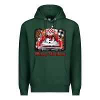 Sports Green merry christmas truck snowman Premium Hoodie - BarkalooDesign