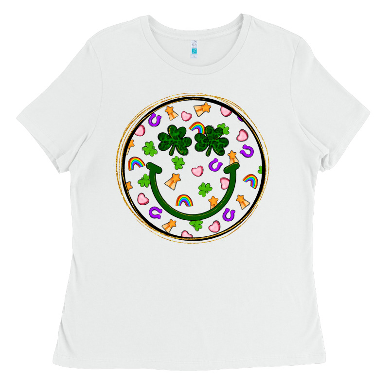 St Patrick S Day Smiley Face Ladies Tee by Artiststas | Teevron