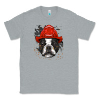 Heather Grey boston terrier firefighter boston terrier dog lover premium Classic Tee - linhVisuals