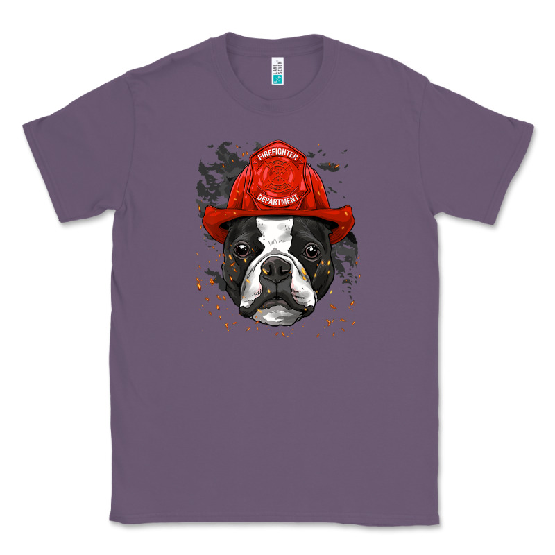Boston Terrier Firefighter Boston Terrier Dog Lover Premium Classic Tee by linhVisuals | Teevron