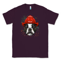 Plum boston terrier firefighter boston terrier dog lover premium Classic Tee - linhVisuals