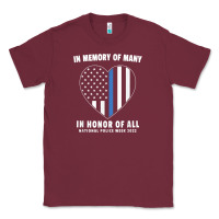 Burgundy national police week shirt in memory and honor us flag Classic Tee - linhVisuals