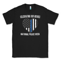 Black national police week shirt vintage blue line american flag Classic Tee - linhVisuals