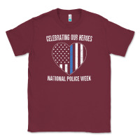 Burgundy national police week shirt vintage blue line american flag Classic Tee - linhVisuals