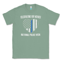 Sage national police week shirt vintage blue line american flag Classic Tee - linhVisuals
