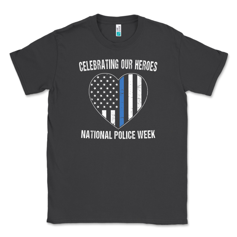 National Police Week Shirt Vintage Blue Line American Flag Classic Tee by linhVisuals | Teevron