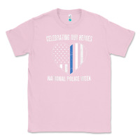 Bubblegum Pink national police week shirt vintage blue line american flag Classic Tee - linhVisuals