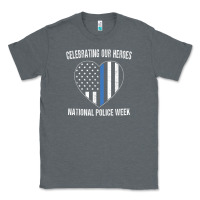 Charcoal Heather national police week shirt vintage blue line american flag Classic Tee - linhVisuals