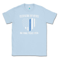 Dusty Blue national police week shirt vintage blue line american flag Classic Tee - linhVisuals