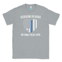 Heather Grey national police week shirt vintage blue line american flag Classic Tee - linhVisuals