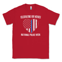 National Police Week Shirt Vintage Blue Line American Flag Classic Tee | Teevron