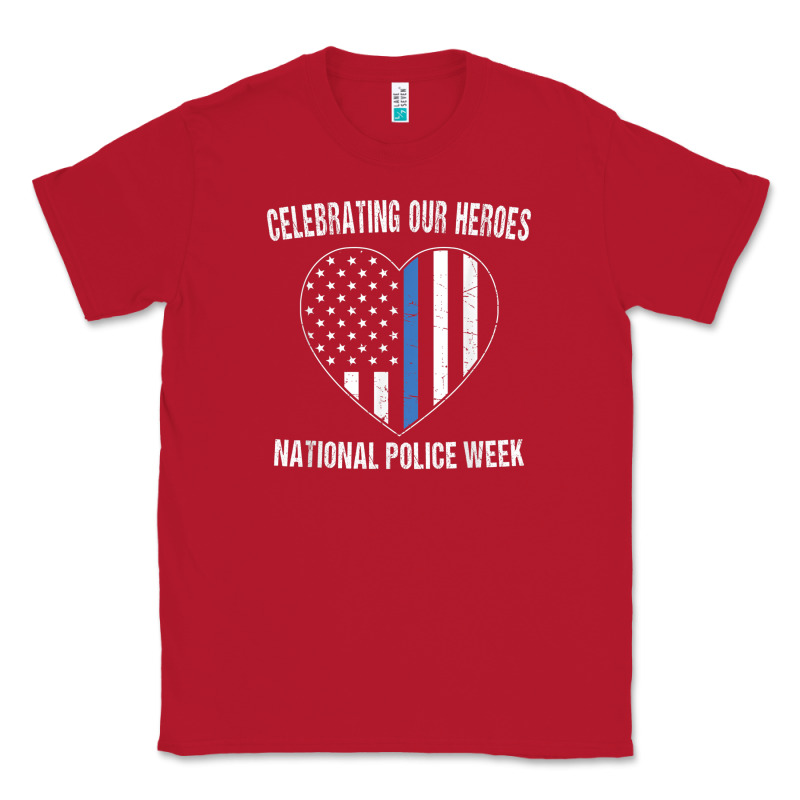 National Police Week Shirt Vintage Blue Line American Flag Classic Tee by linhVisuals | Teevron