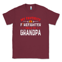 Burgundy mens father's day my favorite firefighter calls me grandpa premium Classic Tee - linhVisuals