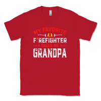 Red mens father's day my favorite firefighter calls me grandpa premium Classic Tee - linhVisuals