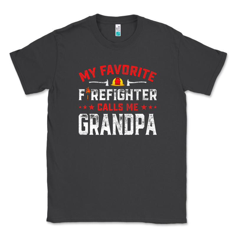Mens Father's Day My Favorite Firefighter Calls Me Grandpa Premium Classic Tee by linhVisuals | Teevron