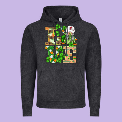 St.patricks Nurse Love Gnomies Vintage Hoodie Designed By Barkaloodesign