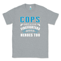 Heather Grey cops because firefighters need heroes too premium Classic Tee - linhVisuals