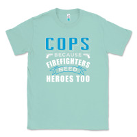 Seafoam cops because firefighters need heroes too premium Classic Tee - linhVisuals