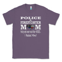 Lavender police & firefighter mom, i raised mine fireman mothers day Classic Tee - linhVisuals