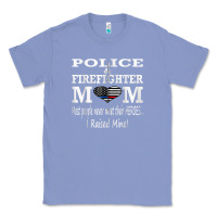Colony Blue police & firefighter mom, i raised mine fireman mothers day Classic Tee - linhVisuals