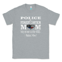 Heather Grey police & firefighter mom, i raised mine fireman mothers day Classic Tee - linhVisuals