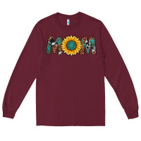 Burgundy sunflower mom Long Sleeve Tee - Artiststas