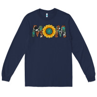 Navy sunflower mom Long Sleeve Tee - Artiststas