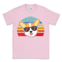 Bubblegum Pink cool corgi vintage 80s dog lover Classic Tee - linhVisuals