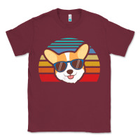 Burgundy cool corgi vintage 80s dog lover Classic Tee - linhVisuals