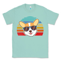 Seafoam cool corgi vintage 80s dog lover Classic Tee - linhVisuals