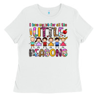 White i love my job for all the little reasons Ladies Tee - Artiststas