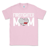 Bubblegum Pink female firefighter mom thin red line flag firefighting premium Classic Tee - linhVisuals