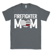 Charcoal Heather female firefighter mom thin red line flag firefighting premium Classic Tee - linhVisuals