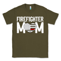 Army Green female firefighter mom thin red line flag firefighting premium Classic Tee - linhVisuals