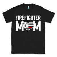 Black female firefighter mom thin red line flag firefighting premium Classic Tee - linhVisuals