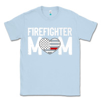 Dusty Blue female firefighter mom thin red line flag firefighting premium Classic Tee - linhVisuals