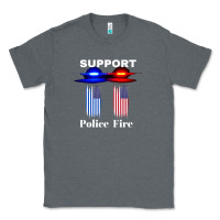 Charcoal Heather support our police & fire departments   1st responders premium Classic Tee - linhVisuals