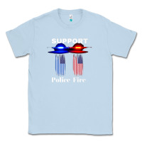 Dusty Blue support our police & fire departments   1st responders premium Classic Tee - linhVisuals