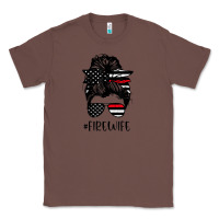 Chestnut fire wife messy bun firefighter wife thin red line husband Classic Tee - linhVisuals