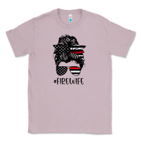 Lilac fire wife messy bun firefighter wife thin red line husband Classic Tee - linhVisuals