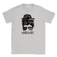 Moon Dust fire wife messy bun firefighter wife thin red line husband Classic Tee - linhVisuals