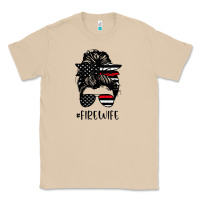Mushroom fire wife messy bun firefighter wife thin red line husband Classic Tee - linhVisuals
