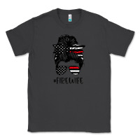 Smoke fire wife messy bun firefighter wife thin red line husband Classic Tee - linhVisuals