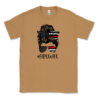 Toasted Coconut fire wife messy bun firefighter wife thin red line husband Classic Tee - linhVisuals