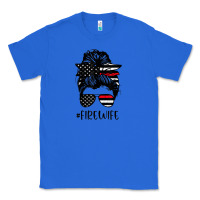 True Royal fire wife messy bun firefighter wife thin red line husband Classic Tee - linhVisuals