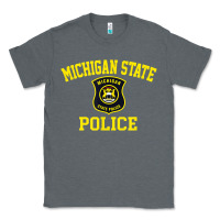 Charcoal Heather michigan state police Classic Tee - linhVisuals