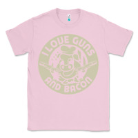 Bubblegum Pink i love guns bacon pork pig funny gun Classic Tee - linhVisuals