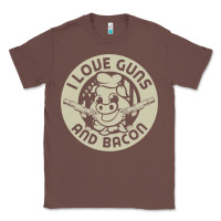 Chestnut i love guns bacon pork pig funny gun Classic Tee - linhVisuals