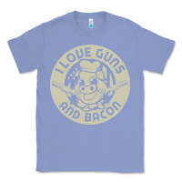 Colony Blue i love guns bacon pork pig funny gun Classic Tee - linhVisuals