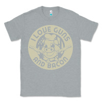 Heather Grey i love guns bacon pork pig funny gun Classic Tee - linhVisuals